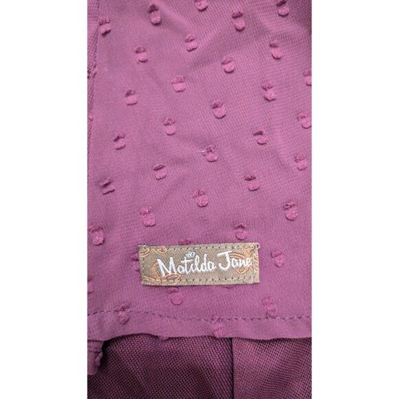 Matilda Jane Purple Dress Medium, Sheer and Lined, Dot Pattern, 26641D, Peasant - Picture 6 of 10